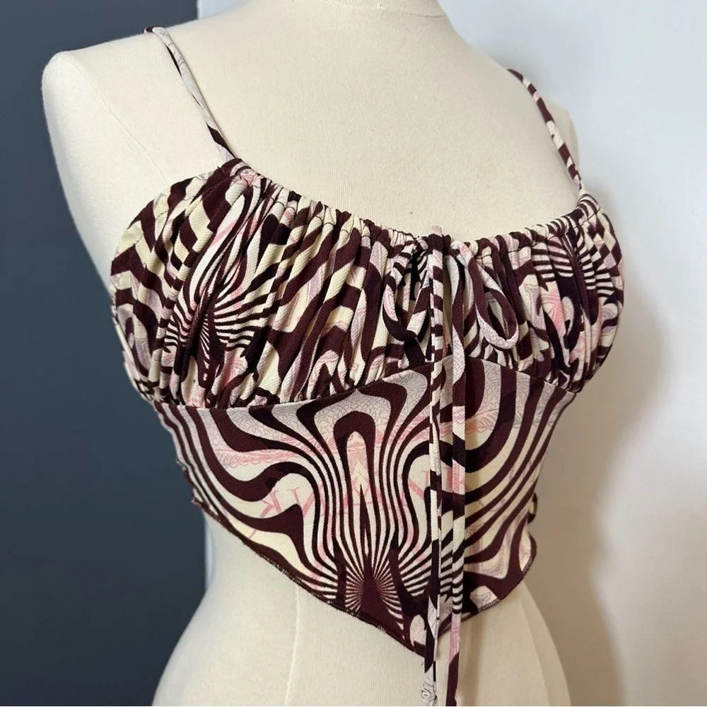 NEW! URBAN OUTFITTERS CROP TOP Stretchy NWT Spring Summer Size Small Festival - Picture 2 of 11